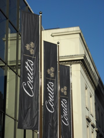 ROYAL BANKERS THE HEADQUARTERS of Coutts & Co in the Strand, London. The Daily Mirror's blagger had no trouble getting the details of three accounts belonging to the Queen's cousin, Prince Michael of Kent. Photo: Rebecca Television 